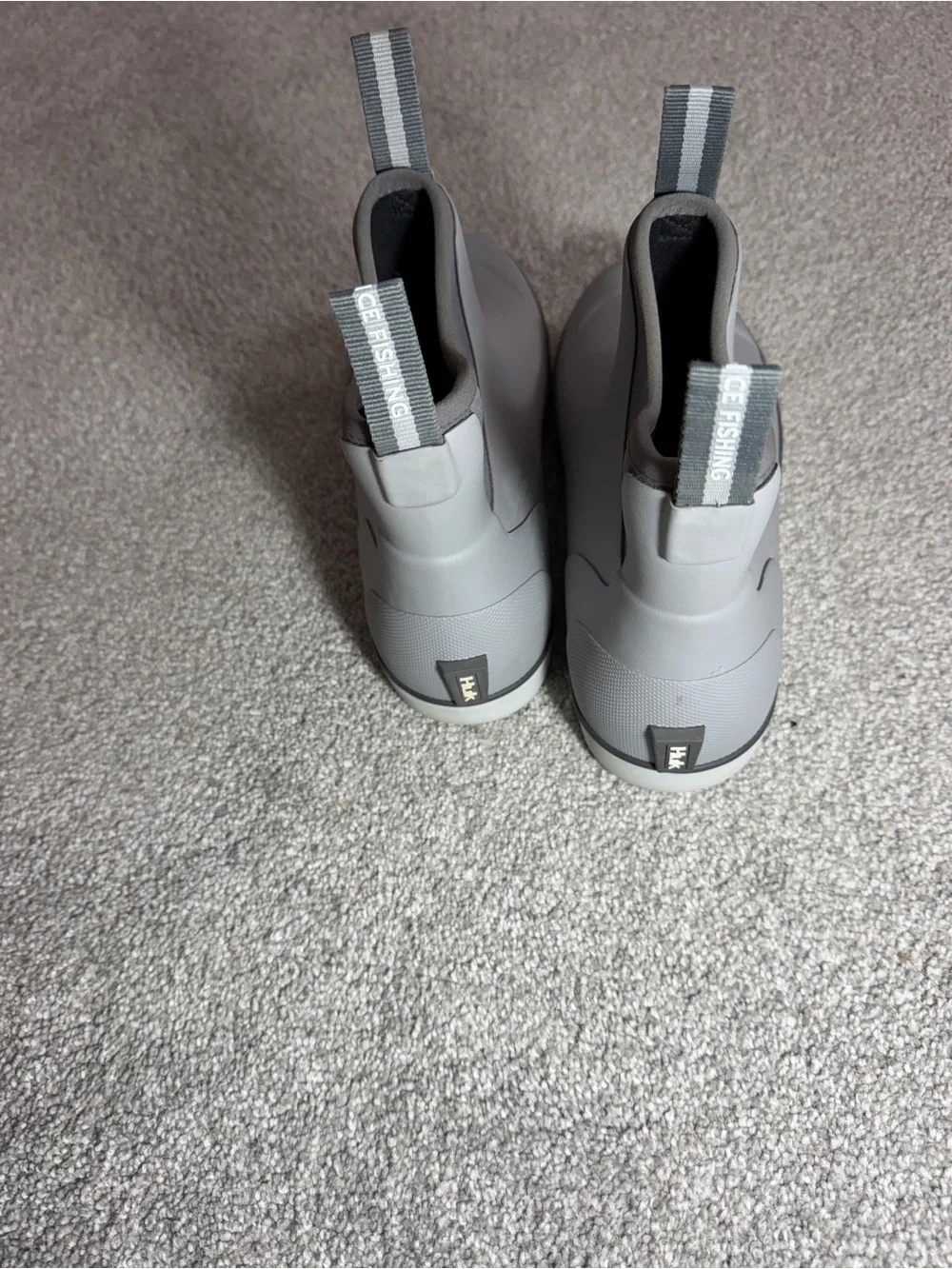 Huk Men's Gray Waterproof Slip-On Rain & Snow Boots